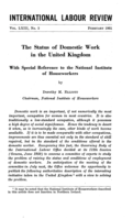 The status of domestic work in the United Kingdom: with special reference to the national institute of houseworkers