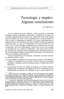 Tecnología y empleo : Algunas conclusiones