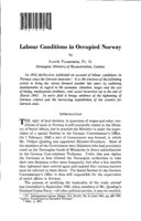 Labour conditions in occupied Norway