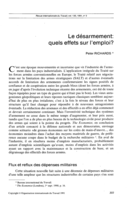 Le désarmement: quels effets sur l'emploi?