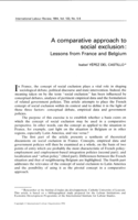 A comparative approach to social exclusion: lessons from France and Belgium
