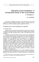 Discipline at the workplace: a comparative study of law and practice. 2, Procedure