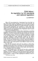 Child labour: its regulation by ILO standards and national legislation