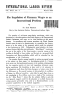 The regulation of minimum wages as an international problem