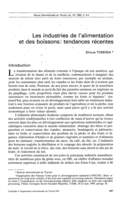 Les industries de l'alimentation et des boissons: tendances récentes