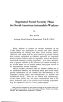 Negotiated social security plans for North American automobile workers