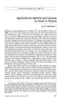 Agricultural decline and access to food in Ghana