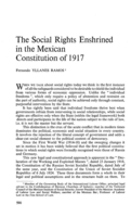 The social rights enshrined in the Mexican constitution of 1917