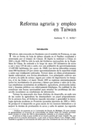 Reforma agraria y empleo en Taiwan