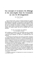 Les concepts et la mesure du chômage et du sous-emploi dans les économies en voie de développement