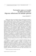 Formación para un mundo en plena evolución: algunas reflexiones de carácter general
