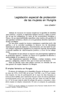 Legislación especial de protección de las mujeres en Hungría