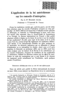 L'application de la loi autrichienne sur les conseils d'entreprise