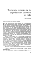 Tendencias recientes de las negociaciones colectivas en Italia