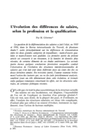L'évolution des différences de salaire, selon la profession et la qualification