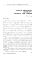 Industrial relations and voluntarism: the Hong Kong dilemma