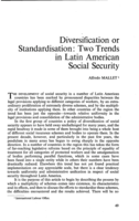 Diversification or standardisation: two trends in Latin American social security