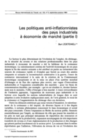 Les politiques anti-inflationnistes des pays industriels à économie de marché: Partie 1