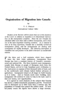 Organisation of migration into Canada