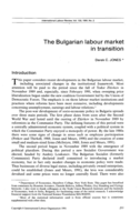 The Bulgarian labour market in transition