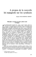 A propos de la nouvelle loi espagnole sur les syndicats