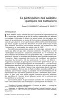 La participation des salariés: quelques cas australiens