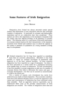 Some aspects of Irish emigration