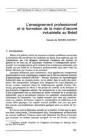 L'enseignement professionnel et la formation de la main-d'oeuvre industrielle au Brésil