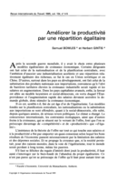 Améliorer la productivité par une répartition égalitaire