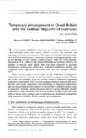 Temporary employment in Great Britain and the Federal Republic of Germany: an overview