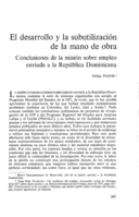 El desarrollo y la subutilización de la mano de obra: conclusiones de la misión sobre empleo enviada a la República Dominicana