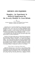 Remploy: an experiment in sheltered employment for the severely disabled in Great Britain