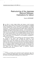 Restructuring of the Japanese national railways: implications for labour