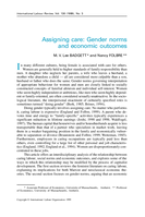 Assigning care: gender norms and economic outcomes