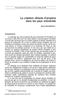 La création directe d'emplois dans les pays industriels