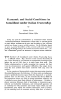 Economic and social conditions in somaliland under Italian trusteeship