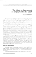 The effects of disarmament on employment in the USSR