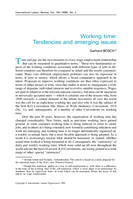Working time: tendencies and emerging issues