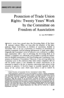 Protection of trade union rights: twenty years' work by the committee on freedom of association