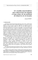 Un modelo econométrico para determinar los efectos a largo plazo de las políticas de desarme en el empleo