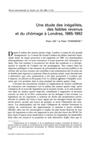 Une étude des inégalités, des faibles revenus et du chômage à Londres, 1985-1992