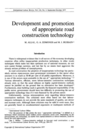 Development and promotion of appropriate road construction technology