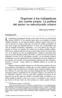 Organizar a los trabajadores por cuenta propia: la política del sector no estructurado urbano