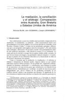 La mediación, la conciliación y el arbitraje: comparación entre Australia, Gran Bretaña y Estados Unidos de América