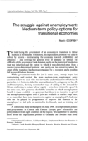 The struggle against unemployment: medium-term policy options for transitional economies