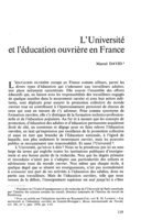 L'université et l'éducation ouvrière en France