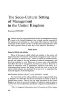 The socio-cultural setting of management in the United Kingdom