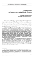 L'instruction et la structure salariale à Chypre
