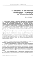 Le travailleur et les mesures disciplinaires: l'expérience de Telecom Australia