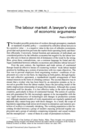 The labour market: a lawyer's view of economic arguments